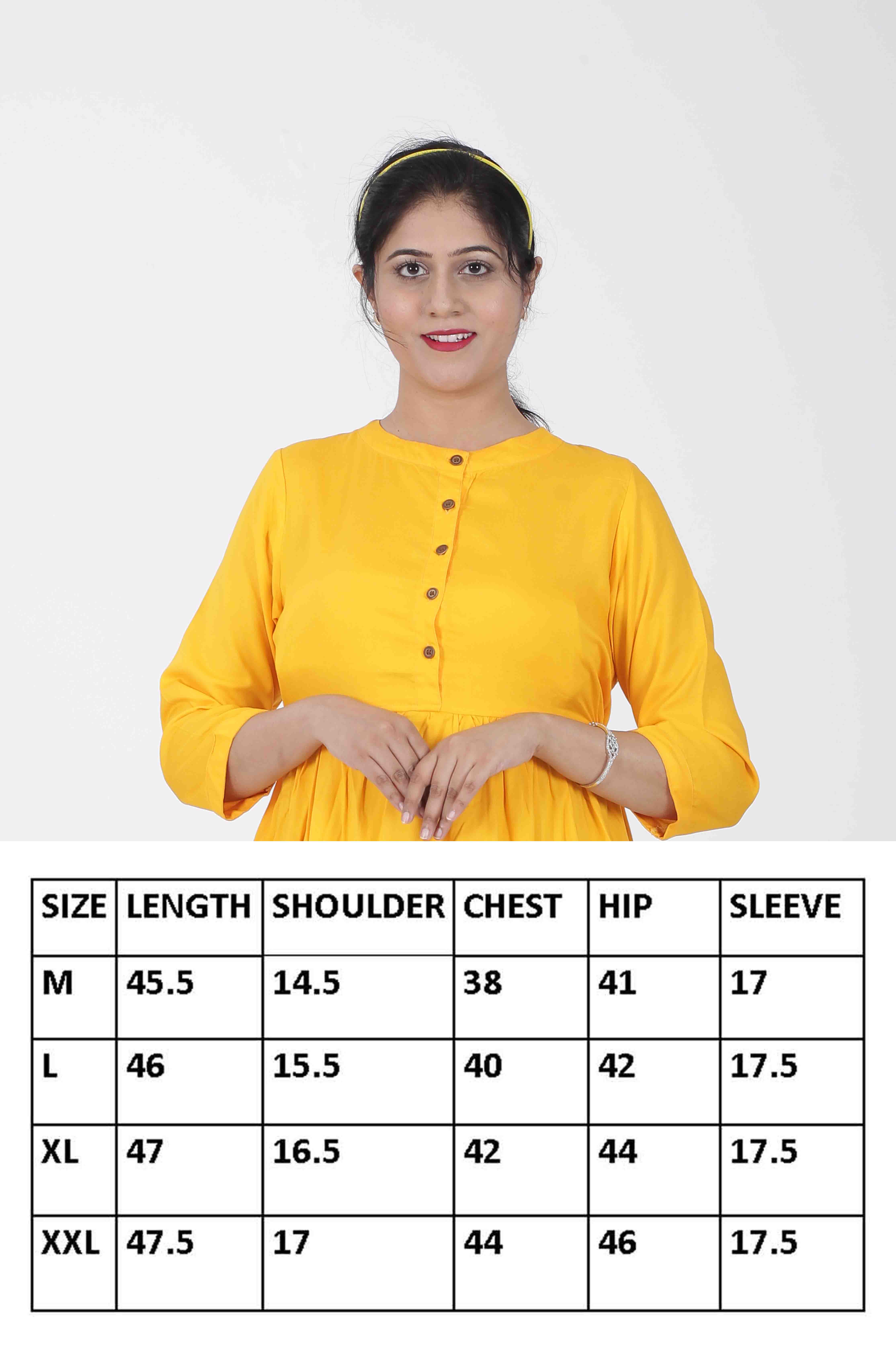 YELLOW RAYON FRONT OPEN CASUAL WESTERN FROCK